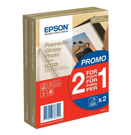 Epson Premium Glossy Photo Paper - (2 for 1), 100 x 150 mm, 255g/m2, 80 Sheets