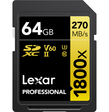 Lexar Pro 1800x SDXC R270/W180 64GB U3 (V60) UHS-II