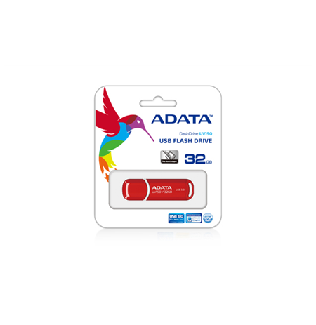 A-DATA DashDrive UV150 32GB Red USB 3.0 Flash Drive, Retail