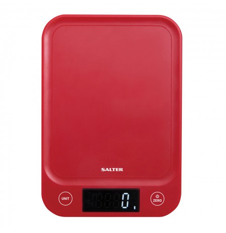 Salter 1067 RDDRA Digital Kitchen Scale, 5kg Capacity red