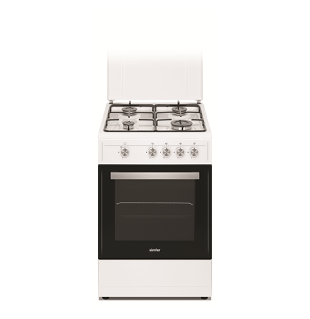 Simfer Cooker 4401SGRBB Hob type Gas, Oven type Gas, White, Width 50 cm, 49 L, Depth 55 cm, A+