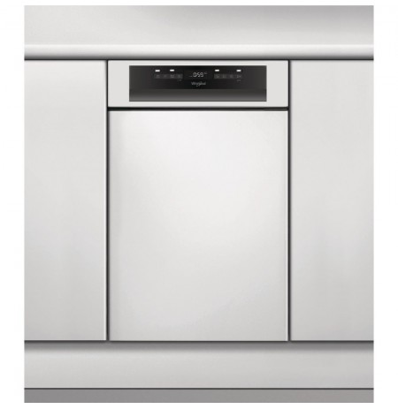 Dishwasher for installation Whirlpool WSBO 3O23 PF X (width 44.5cm, External, black and silver color)