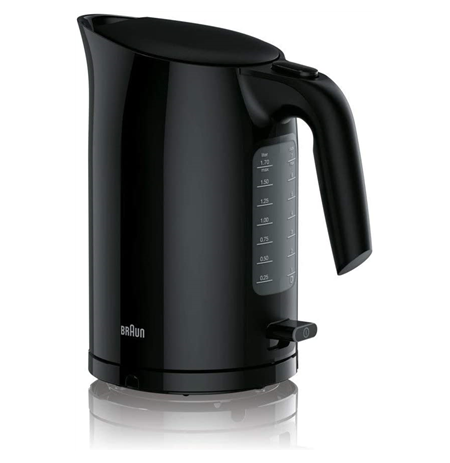 Braun Kettle WK3100BK PurEase Standard, 2200 W, 1.7 L, Plastic, Black, 360° rotational base