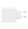 USB sieninis įkroviklis DELTACO su dviem prievadais ir PD, 1x USB-A, 1x USB-C, PD, 36W, baltas / USBC-AC138