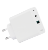 USB sieninis įkroviklis DELTACO su dviem prievadais ir PD, 1x USB-A, 1x USB-C, PD, 36W, baltas / USBC-AC138