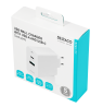 USB sieninis įkroviklis DELTACO su dviem prievadais ir PD, 1x USB-A, 1x USB-C, PD, 36W, baltas / USBC-AC138