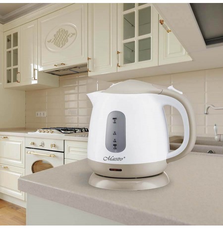 Electric kettle Maestro MR-012, white and beige