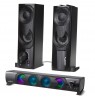 2 in 1 PC Speaker Soundbar Computer RGB LED Backlight Stereo Gaming USB 2 x 3W AUX 3.5 mm