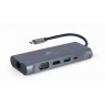 Gembird A-CM-COMBO7-01 USB Type-C 7-in-1 multi-port adapter (Hub3.0 + HDMI + VGA + PD + card reader + stereo audio), space grey