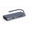 Gembird A-CM-COMBO7-01 USB Type-C 7-in-1 multi-port adapter (Hub3.0 + HDMI + VGA + PD + card reader + stereo audio), space grey