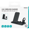 2-in-1 bevielis kroviklis DELTACO 10 W, 5 W, USB-A out 5 W, juodas / QI-1036