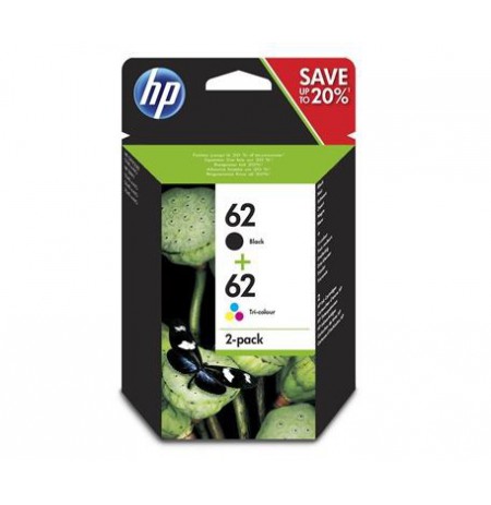 HP 62 Ink Cartridge Combo 2-Pack Standard Capacity (Black and Colour cartridge)