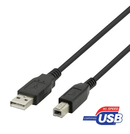 USB-B 2.0 kabelis DELTACO tinkamas spausdintuvams, 2m juodas / USB-218S-K / 00140005