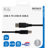 USB-B 2.0 kabelis DELTACO tinkamas spausdintuvams, 2m juodas / USB-218S-K / 00140005