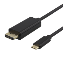 USB-C - DisplayPort kabelisDELTACO 4K UHD, paauksuotos jungtys, 2m, juodas / USBC-DP200-K / 00140015