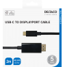 USB-C - DisplayPort kabelisDELTACO 4K UHD, paauksuotos jungtys, 2m, juodas / USBC-DP200-K / 00140015