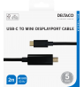 USB-C - miniDisplayPort kabelis DELTACO 4K UHD, paauksuotos jungtys, 2m, juodas / USBC-DP202-K / 00140017