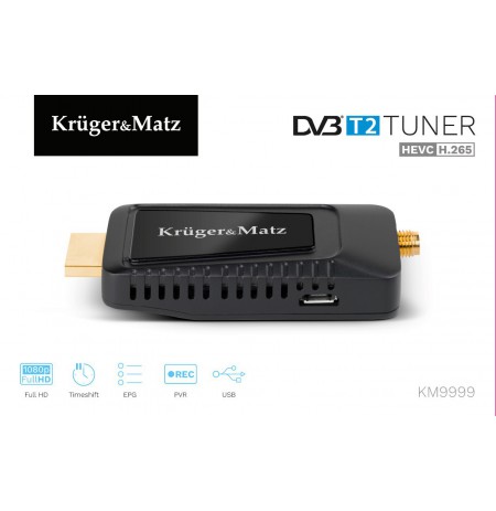 KRUGER and MATZ mini Tuner DVB-T2 H.265 HEVC KM9999