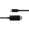 USB-C - DisplayPort kabelis DELTACO 4K UHD, paauksuotos jungtys, 1m, juodas / USBC-DP100-K / 00140012