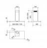 Ner.plieno spalvos T formos prie sienos montuojamas gartraukis Baraldi Dea Wall 60cm 700m3/h
