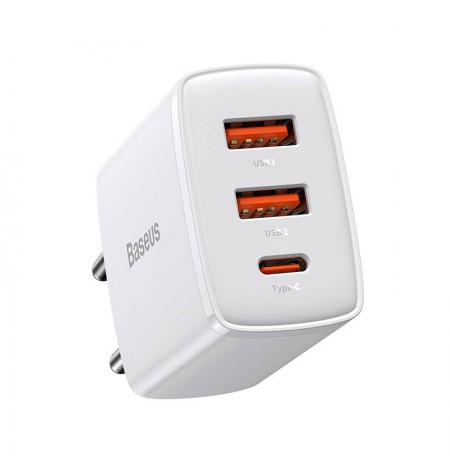 Baseus Compact Quick Charger 2U+C 30W EU White