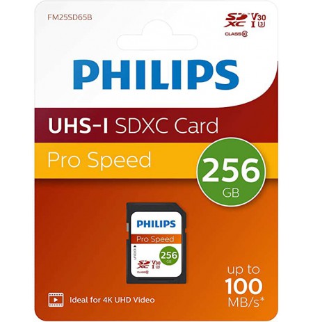Philips SDXC Card 256GB Class 10 UHS-I U3 V30 A1