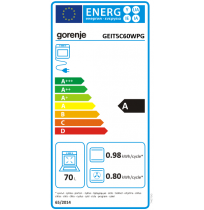 Gorenje | Cooker | GEIT5C60WPG | Hob type Induction | Oven type Electric | White | Width 50 cm | Depth 59.4 cm | Grilling | Ener