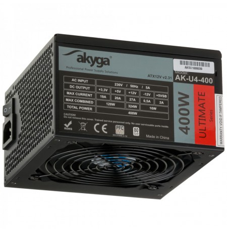 Akyga AK-U4-400 power supply unit 400 W 20+4 pin ATX ATX Black