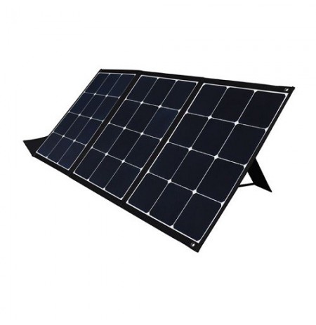 Sulankstomas saulės įkroviklis 120W, 2xUSB, QC3.0, su adapteriais