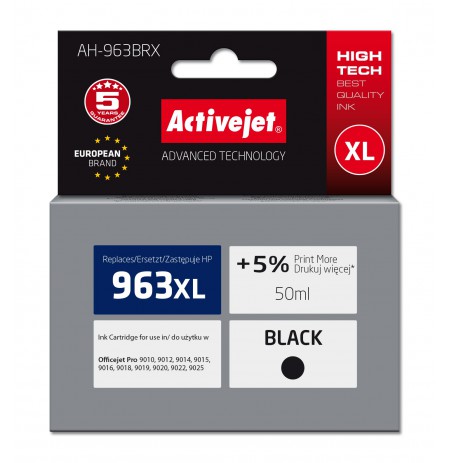 Activejet AH-963BRX ink for HP printers, Replacement HP 963XL 3JA30AE, Premium, 2100 pages, black