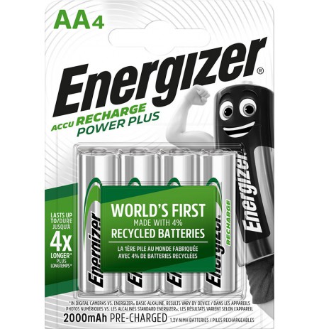 Energizer Accu Recharge Power Plus 2000 AA BP4 Rechargeable battery Nickel-Metal Hydride (NiMH)