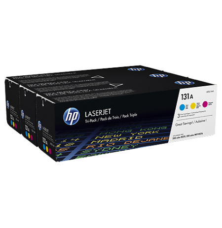 HP 131A (U0SL1AM) (CF211A+CF212A+CF213A), žydra, purpurinė, geltona kasetė