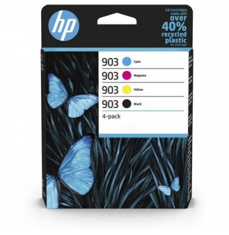 Hewlett-Packard kasečių rinkinys 903 (6ZC73AE), juoda, žydra, purpurinė, geltona kasetė