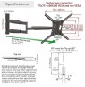 BARKAN BM443XL 13"-83" TV, 4 lankstų, sieninis, juodas, labai ilgas