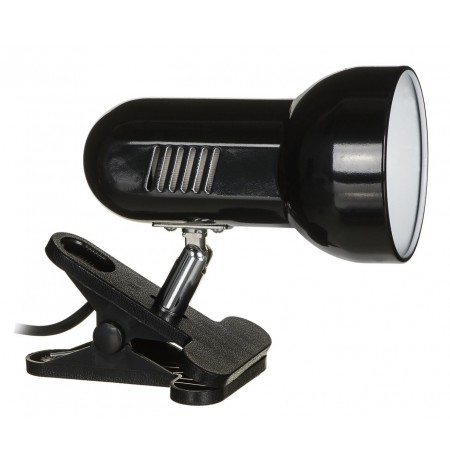 Activejet Clip-on desk lamp, black, metal, E27 thread
