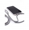Samsung A40s Case with rope Black Stripes Transparent