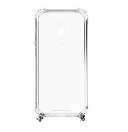 Xiaomi Redmi 8 Silicone TPU Transparent with Necklace Strap Silver