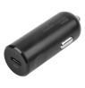 DELTACO USB automobilinis įkroviklis, 1x USB-C PD 20 W, 1 m Lightning laidas, juodas