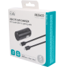 DELTACO USB automobilinis įkroviklis, 1x USB-C PD 20 W, 1 m Lightning laidas, juodas