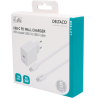 DELTACO USB-C sieninis įkroviklis, 1x USB-C PD 20 W, 1 m USB-C laidas, baltas, USBC-AC146