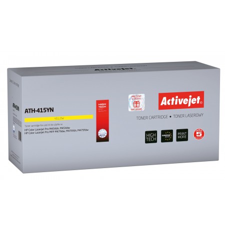 Activejet ATH-415YN toner for HP printer, Replacement HP 415A W2032A, Supreme, 2100 pages, Yellow, with chip