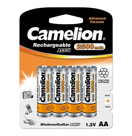 Camelion AA/HR6, 2500 mAh, Rechargeable Batteries Ni-MH, 4 pc(s)