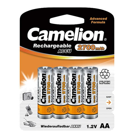 Camelion AA/HR6, 2700 mAh, Rechargeable Batteries Ni-MH, 4 pc(s)