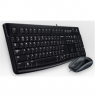 Logitech LGT-MK120-US Keyboard and Mouse Set, Wired, Mouse included, US, International EER, USB Port, Black