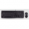 Logitech LGT-MK120-US Keyboard and Mouse Set, Wired, Mouse included, US, International EER, USB Port, Black