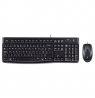 Logitech LGT-MK120-US Keyboard and Mouse Set, Wired, Mouse included, US, International EER, USB Port, Black