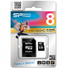 Silicon Power 8 GB, MicroSDHC, Flash memory class 10, SD adapter