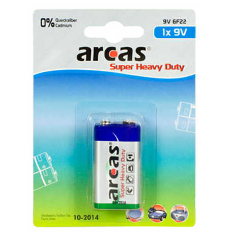 Arcas 9V/6LR61, Super Heavy Duty, 1 pc(s)