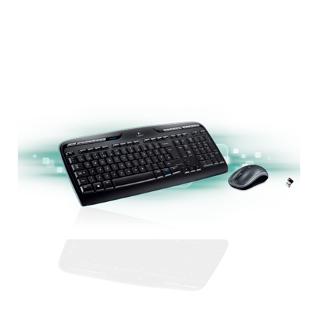 Logitech MK330 Keyboard and Mouse Set, Wireless, Mouse included, Batteries included, US, Numeric keypad, Black