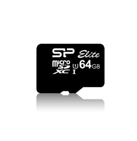 Silicon Power Elite UHS-I 64 GB, MicroSDXC, Flash memory class 10, SD adapter